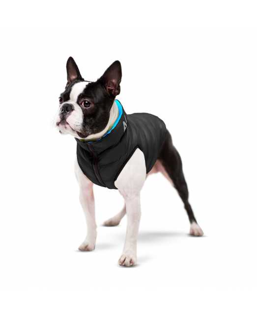 Двусторонняя курточка AiryVest для собак черно-голубая, размер S40