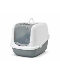 Туалет-домик "SAVIC" "Nestor Jumbo" для кошек, 70 x 49,5 x 45,5 см, белый/серый, пластик