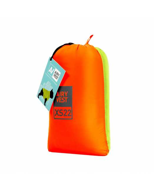 Двусторонняя курточка AiryVest для собак оранжево-cалатовая, размер S40