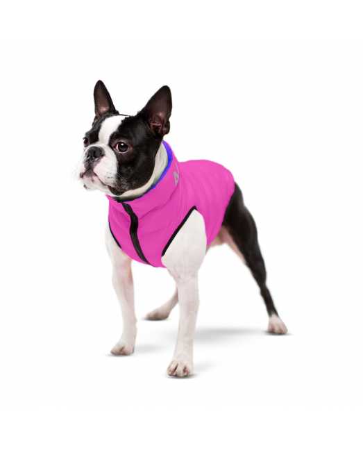 Курточка двухсторонняя AiryVest, размер S дл: 38-40 см; ог:52-54 см, ош: 33-38см, розово-фиолетовая