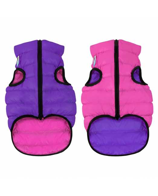 Курточка двухсторонняя AiryVest, размер XS дл: 27-30 см; ог:43-45 см, ош: 30-33см, розово-фиолетовая