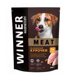 Корм сухой "Winner Meat" из ароматной курочки для взрослых собак мелких пород 0,5кг