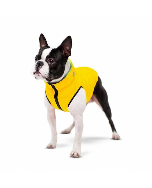 Курточка двухсторонняя AiryVest, размер S дл: 27-30 см; ог:57-59 см, ош: 46-50см, салатово-жёлтая