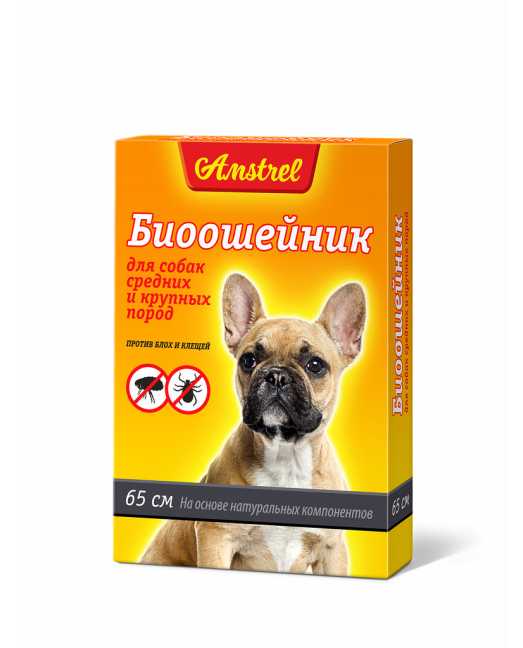 БИОошейник против блох и клещей "Amstrel" для собак,оранжевый, 65 см