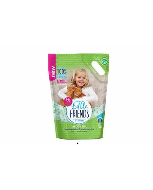 Наполнитель для кошачьего туалета "Little Friends Aloe Vera", силикагелевый, 5 л.