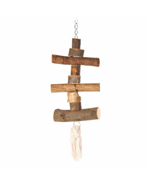 Игрушка для попугая деревянная, на цепочке, 40 см