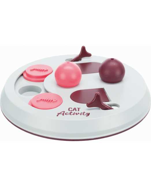 Развивающая игра Cat Activity Flip Board, ф 23 см, ягодный / розовый / светло-серый