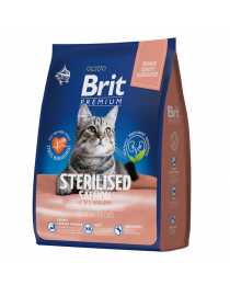 Корм сухой "Brit Premium" для взрослых стерилизованных кошек, с лососем и курицей,"Sterilized.",400г