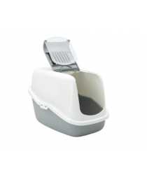 Туалет-домик "SAVIC" "Nestor" для кошек, 56х39х38,5см,белый/серый, пластик