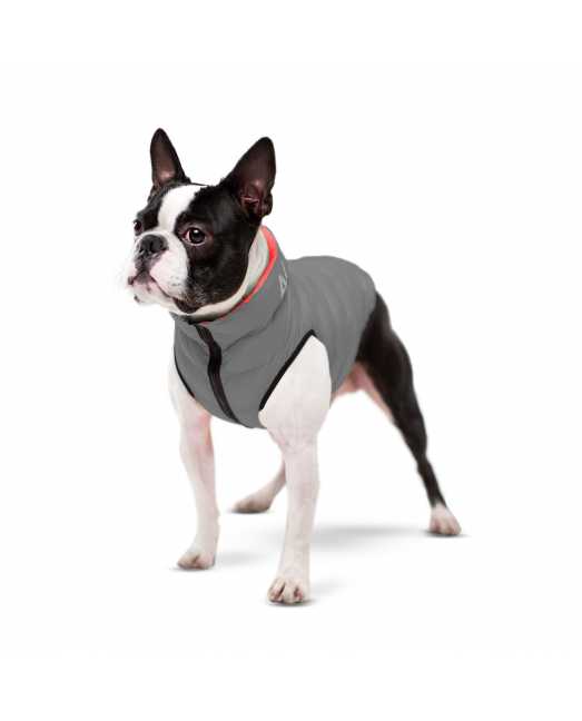 Двусторонняя курточка AiryVest для собак кораллово-серая, размер M47