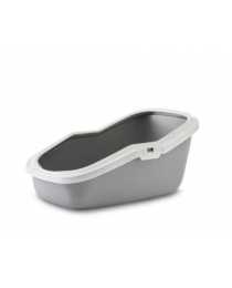 Туалет "SAVIC" "Aseo" для кошек, 56х39х27,5см,белый\серый, пластик