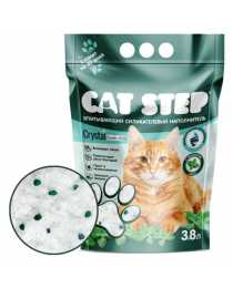 Наполнитель "Cat Step" для кошачьих туалетов "Мята", силикагелевый впитывающий, 3,8 л